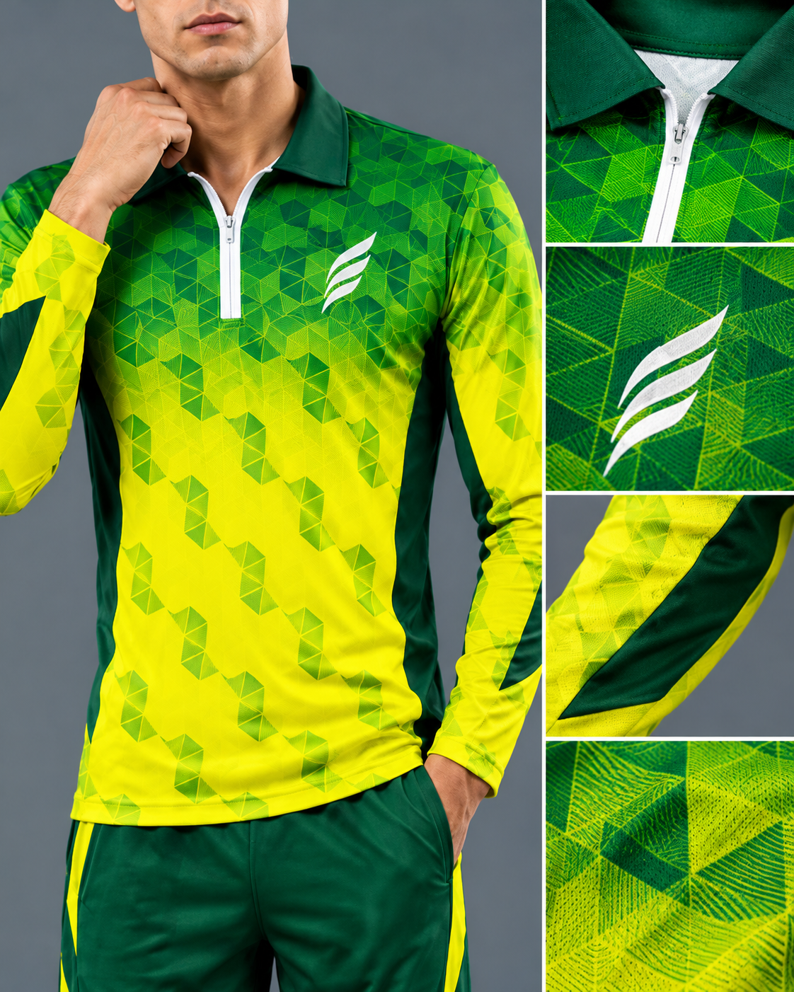 Cricket Kit Half Sleeve , Green/Yellow.A3 alternate view