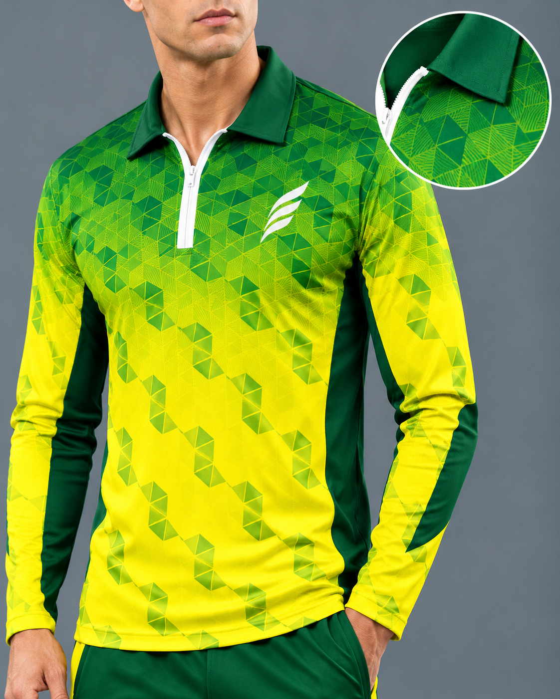 Cricket Kit Half Sleeve , Green/Yellow.A3